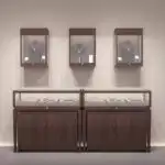 Customizable Antique Retail Store Showcase Display Cabinet LED-Lit Island Counter for Jewelry Shops