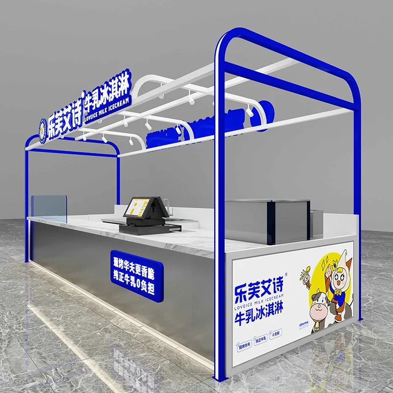 H12a900c4c765488989bfb8edd27a24471.webp Light Duty Metallic Egg Cream Counter for Hot & Cold Drinks Ice Cream Snacks Milk Tea Bar in Shopping Malls - Image 1