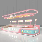 Mall Atrium Store Rock Sugar Gourd Milk Tea in Island Cabinet LED Light Nut Candy Dried Meat Dried Fruit Snack