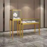 Luxury New Lacquered Stainless Steel Jewelry Showcase Gold Silver Diamond Jade Watches Display Case Counter Product Category