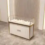 Luxury Display Cabinet for Gold Silver Stainless Steel Jewelry & Watches Transparent Glass Showcase for Jade Antiques