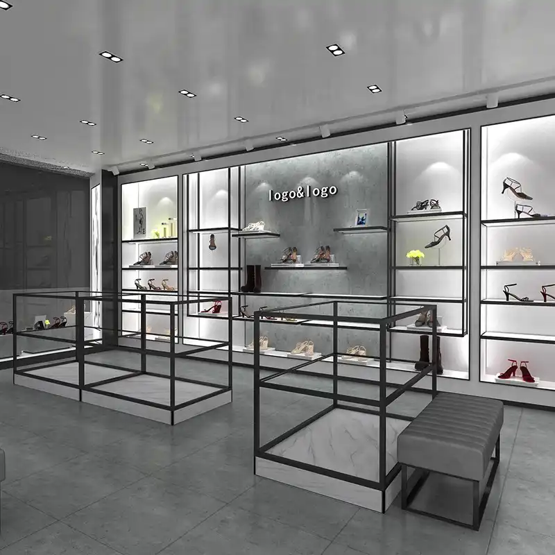 H3f60dd0649d94367902b4c1c81f99100e.jpg Direct Commercial Shop Custom Premium High-End Window Cabinet Bag Mall Shopping Displays High Quality Shoe Store Showcases - Image 1