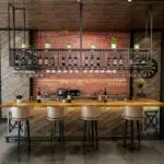 Iron Upside Down Wine Rack with High Footed Cup Holder Custom Storage Rack Restaurant Home Hanging Wine Bar Hanger Glass Display