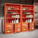 Industrial Style Commercial Wrought Iron Product Display Cabinets. Shop Display Cabinets. Glass Cabinets. Shelves Customization