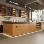 Modern Style Coffee Shop bar Counter Cashier. Bread Cake Dessert Shop Display Cabinet. Dining Front Desk Corner Customization