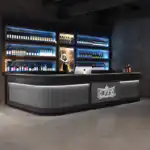 Customizable Double-Sided Reception Desk Vintage Industrial Style Pool Hall Bar Coffee Shop Tea Bar Supermarket Checkout Shelf