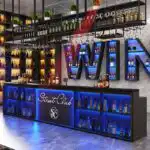 Customizable Industrial-Style Corner Showcase Restaurants Bars Billiard Halls Reception Desks-Creative Counter Register Design