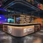 Industrial Vintage Iron Art Double-Sided Reception Desk Restaurant Bar Billiards Hall Curved Corner Display Curved Display