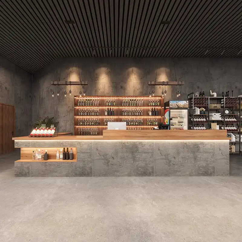 H73a1b3e115104519831beaeb22389ebeG.jpg Custom Industrial Wind Bar Hotel Billiard Hall Supermarket Clear Bar Counter Cashier Grill Hot Pot Catering Milk Tea Reception - Image 1
