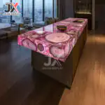 Customized Modern Luxury Transparent Resin Reception Desk Crystal Tablebar for Restaurant Counter Design Hotel & Shop Showcases