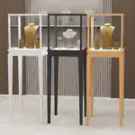 Customizable Stainless Steel Silver Jewelry Showcase Display Cabinet LED Antique Gold Diamond Sample Transparent Glass Counter