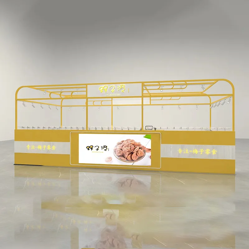 H882ace889c9942fdac00e628eaae4ca0o.webp Mall Atrium Network's Light-Duty Double-Sided Supermarket Shelves Red Display Case Fruit Jerky Snack Counter Candy Just Candy - Image 1