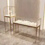 Luxury Transparent Glass Showcase for Stainless Steel Gold Silver Jewelry Watches & Jade Antiques Premium Display Cabinet