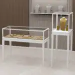 Customizable Stainless Steel Showcase Display Cabinet LED for Retail Store Silver Jewelry Diamond Antique Gold Glass Counter
