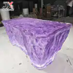 Custom Modern Luxury Crystal Table bar Restaurant Counter Design Transparent Resin Reception Desk Hotel Office Shop Furniture