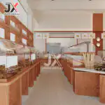 Factory Supply Stylish Dessert Bread Glass Showcase Modern Commercial Cafe Dessert Bakery Shop Display Counter for Coffee Shop