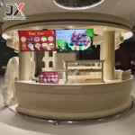 Customizable LED Light MDF Cake Shelf Display Cabinet Shufulei Puff Furniture Waffle Counter Rack Showcases for Shopping Malls