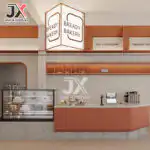 Factory Custom Bakery Display Cabinet Coffee Counter Bread Showcase Wooden Modern Cake Pastry Shelf Cafe Furniture  Shop Design
