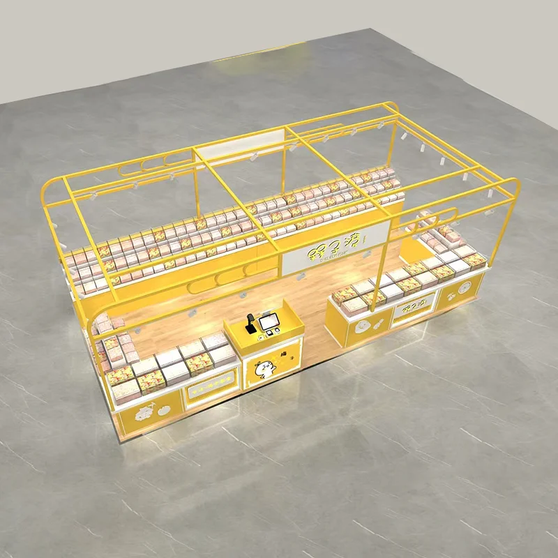 Ha2c26ab4be80499da2694b9bd990b03fR.webp Mall Atrium Network's Double-Sided Snack Counter Red Display Case for Fruit Jerky Supermarket Shelves for Candy Just Candy - Image 1