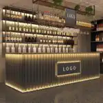 Customizable Double-Sided Industrial Light Duty Iron Bar Clear Cashier Corner Front Desk Milk Tea Shop Billiards Restaurant BBQ