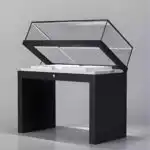 Hot Selling Retail Wood Jewelry Showcase Display Case Stainless Steel and Tempered Glass with LED Light for Store and Mall Use