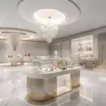 Customized Design Display Cabinet for Jewelry Stores LED Showcase Glass Island Shelve Counter for Jade Silver Jewelry for Mall