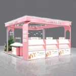 High-End Custom Nail Display Cabinet for Shopping Malls Multi-Point LED Wear Nail Container Design Painted Middle Island Frame