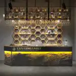 Customizable Industrial Style Wine Rack Retro Iron Art & Stone Reception Desk for Bar & Restaurant Creative Small Bar Front Desk
