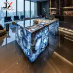 Customized Modern Luxury Transparent Resin Reception Desk Crystal Tablebar Restaurant Counter Design for Hotel Shop Showcases