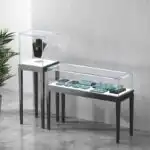 Customizable Luxury Stainless Steel Aluminum Alloy Showcase Transparent Glass Display Case for Jewelry Watches Antique Rings