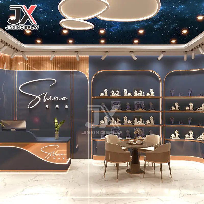 He5116fc8092a41e481b2057d382a14bc9.jpg Customizable Store Mall Jewelry Showcase Display Cabinet Retail Shop Design Factory Custom for Jade Artifacts Counter Furniture - Image 1