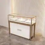 Luxury Transparent Glass Showcase for Gold Silver Stainless Steel Jewelry Watches & Jade Antiques High-End Display Cabinet