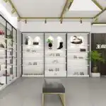 Custom Painted Elegant Exhibition Hall Display Case for Beauty Salon Cosmetics Boutique Shoes and Bags Product Showcase Sample