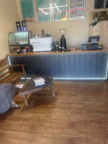 Click to view full screen Customizable Minimally Modern Coffee Tea Shop Bar Counter Company Front Desk Reception Display Cabinets for Showcases Design photo review