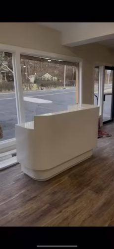 Click to view full screen Simulation Stone Pool Hall Coffee Shop Checkout Gym bar Clear bar Reception Desk bar Log Hotel Company Reception Desk Customized photo review