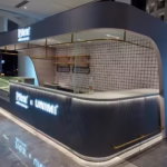 Vintage Industrial Iron Art Bar Double-Sided Reception Counter Light Duty Clear Bar Display for Restaurant Front Desk Cash photo review