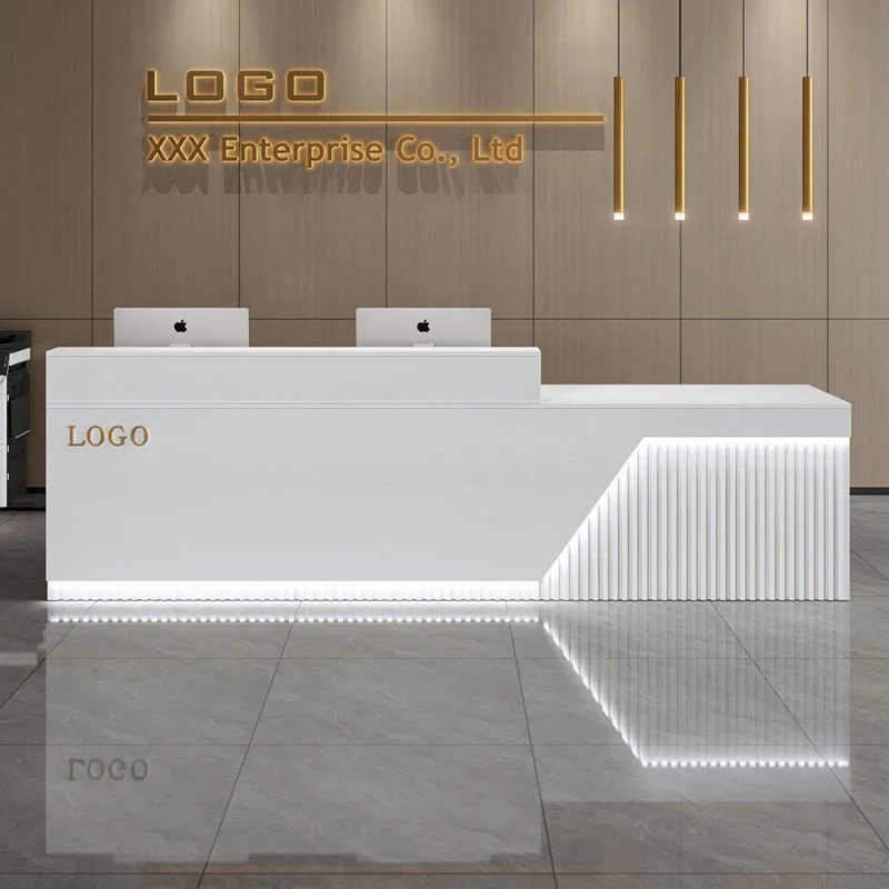 H08392b118d71404e8f7ebe7272f75922I.webp Restaurant Coffee Bar Counter Company Reception Desk Beauty Salon & Shopping Mall Kiosk Cashier Checkout Shop Counter - Image 1