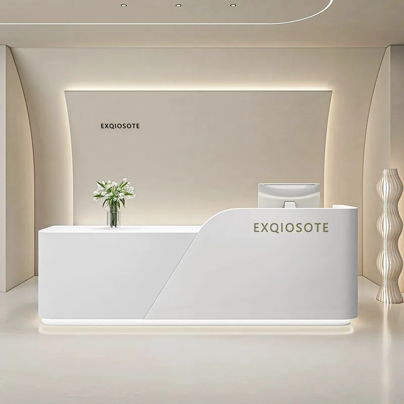 H1dc577c2688843738c32db21271d5b89J.webp JINXIN JINXIN-0564 Beauty Salon Net Red Clothing Store Cash Register Training Institutions Company Reception Desk Light Luxury - Image 1