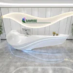Top Sale Half Round Cashier Counter Quality Guaranteed Wood Steel Material for Retail Store Reception Supermarkets Checkout Use