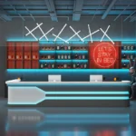 Modern Industrial Style Wood Counter for Front Desk Bars Hotels KTVs Internet Cafes Fitness Clubs-Billiards E-Sports Reception