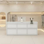 Clothing Store Checkout Barbershop Beauty Salon Hotel Hospital Wood Panel Convertible Simple Modern Red Small Shop Reception