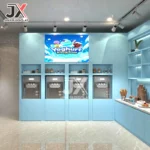 Modern Sweetshop Counter Confectionery Rack Shelf Lollipop Showcase Display Cabinets for Child Store Candy Shop Design Custom