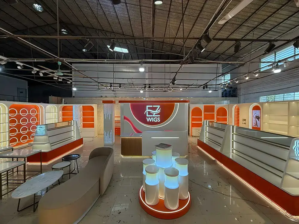 Modern retail fixture for wigs