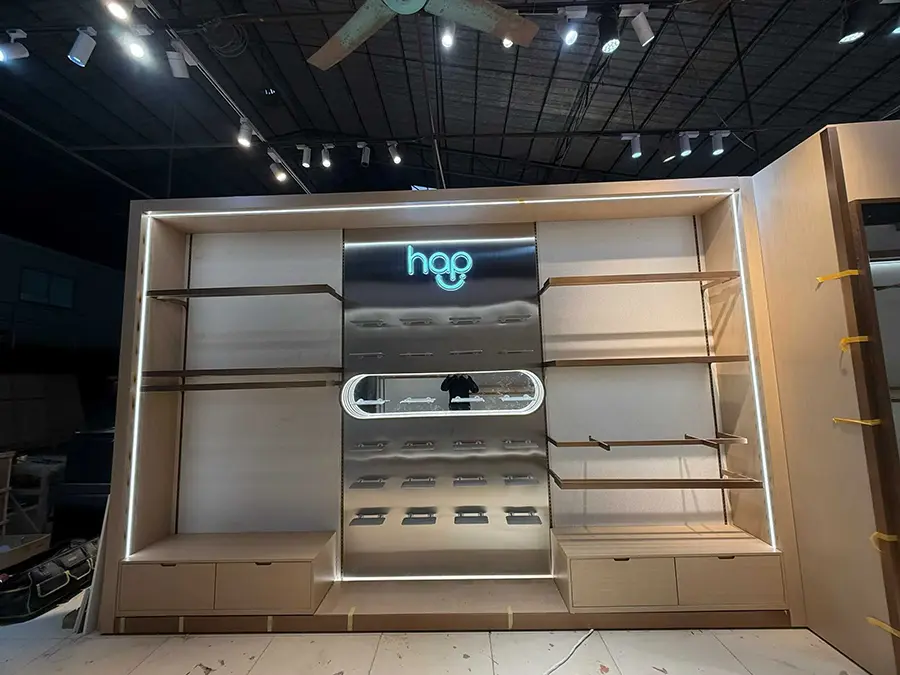 Modern display shelf with lighting