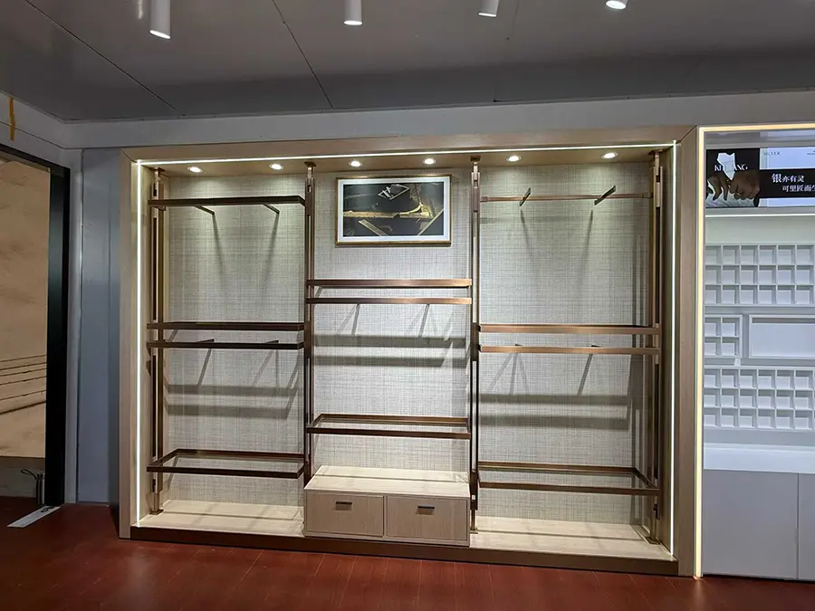 Empty display shelf with lighting